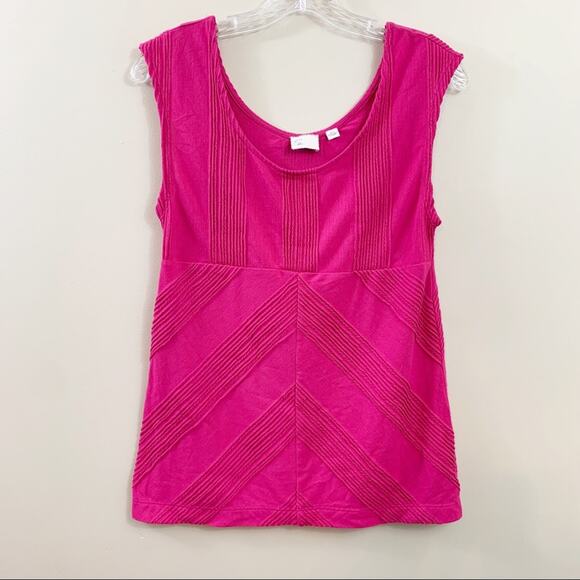Anthropologie Postmark Chevron Textured Pink Top - Picture 1 of 6